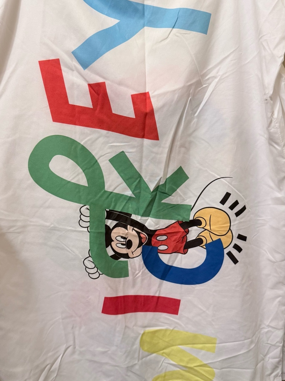 Disney White Pillowcase Pair with Multicolor Letters and Mickey Graphic